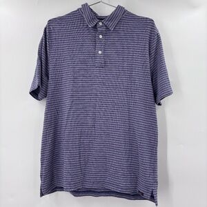 Faherty Striped Short Sleeve Polo Shirt Size Large